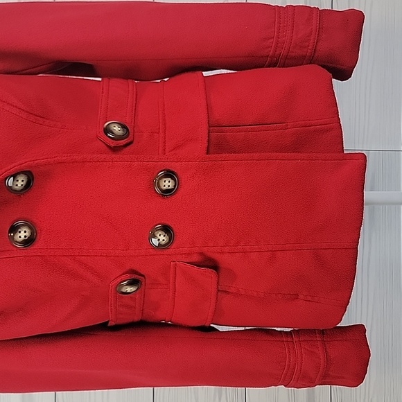 Pink Envelope Red Double-Breasted Coat Womens Size M - Picture 3 of 12